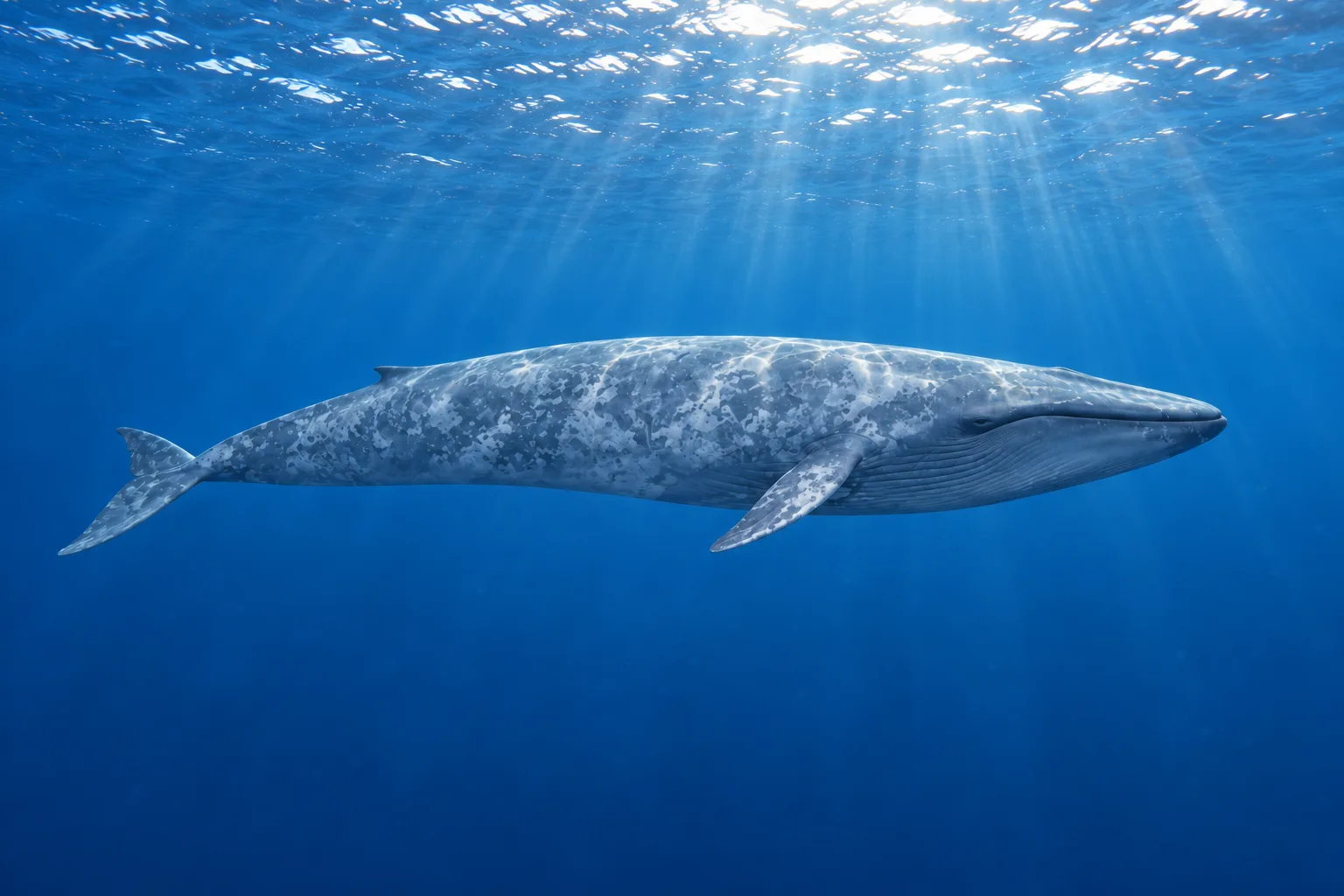 Blue whale (Balaenoptera musculus), illustration