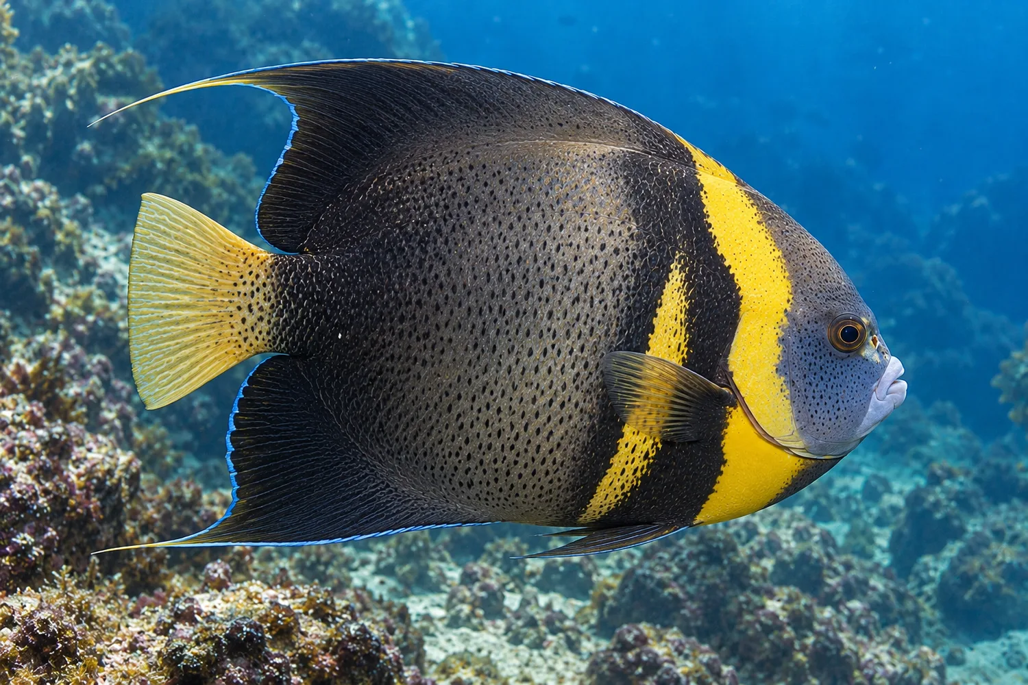 Cortez angelfish (Pomacanthus zonipectus), illustration