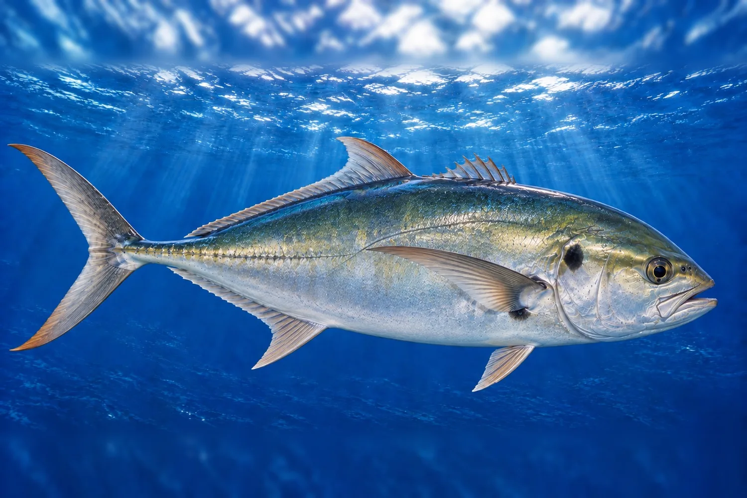 Pacific crevalle jack (Caranx caninus), illustration