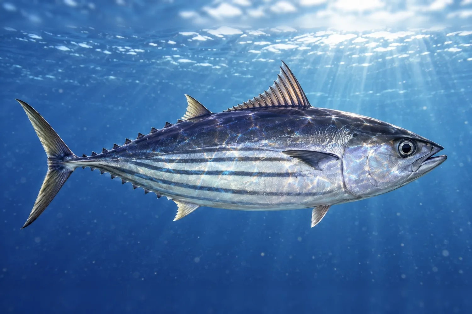 Skipjack tuna (Katsuwonus pelamis), illustration