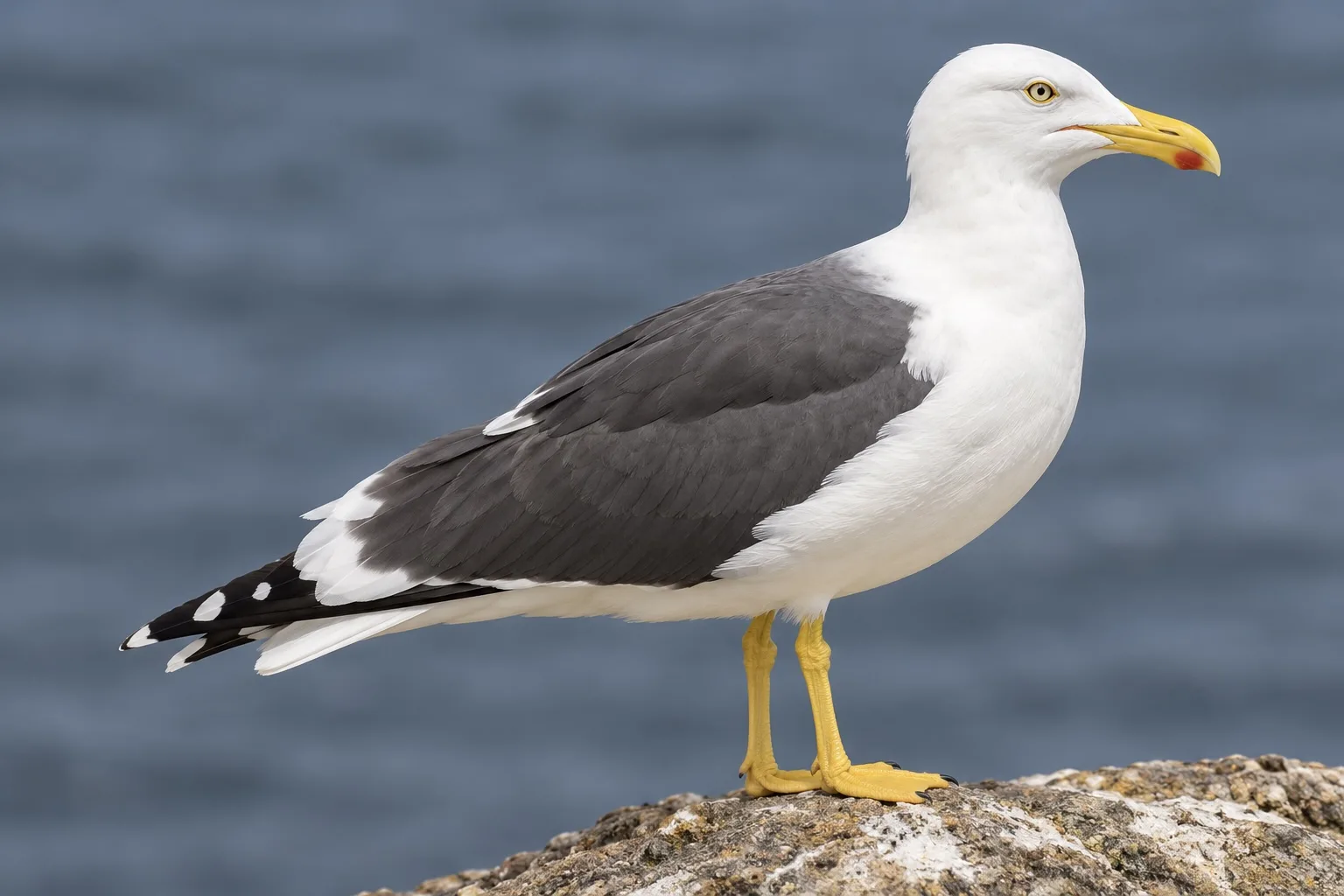 Yellow-footed gull (Larus livens), illustration