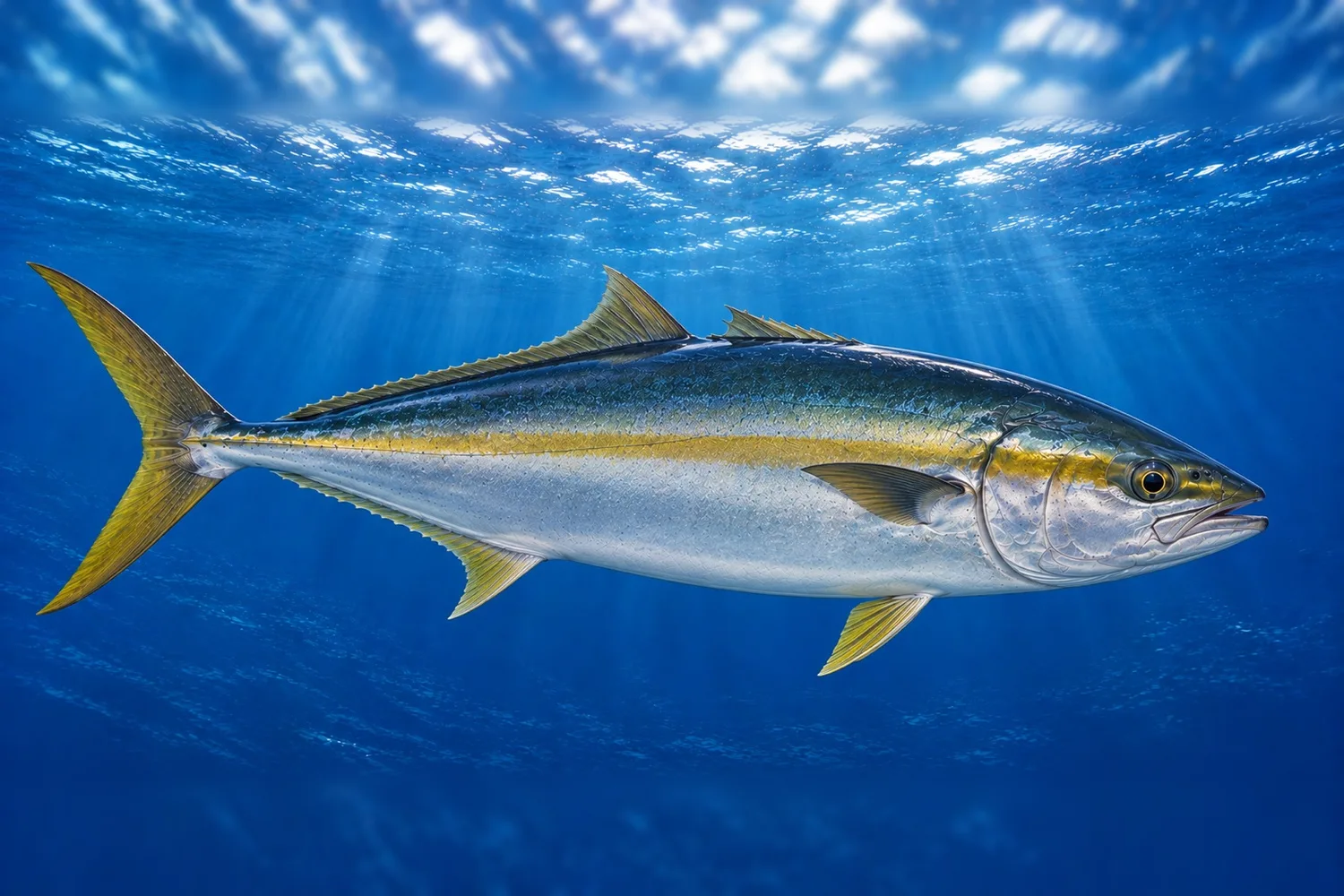 California yellowtail (Seriola dorsalis), illustration