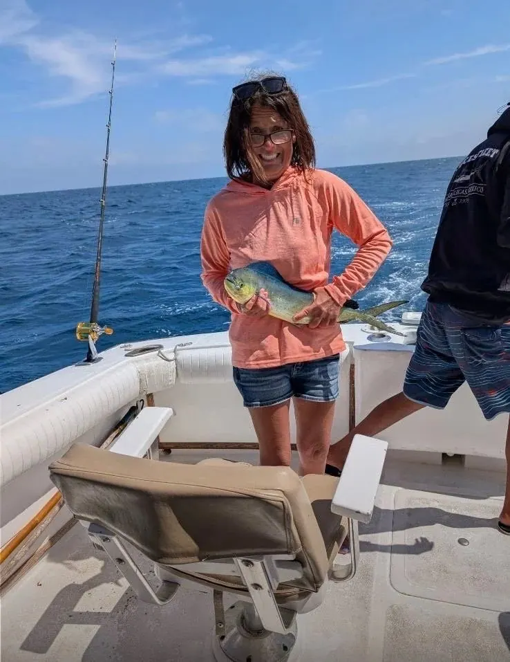 Angler with a fish, May 2025