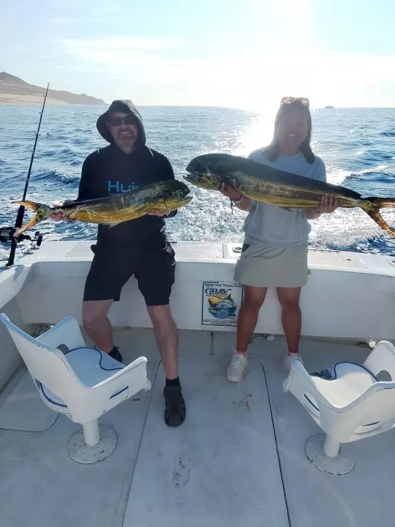 Two anglers with dorado, December 2025