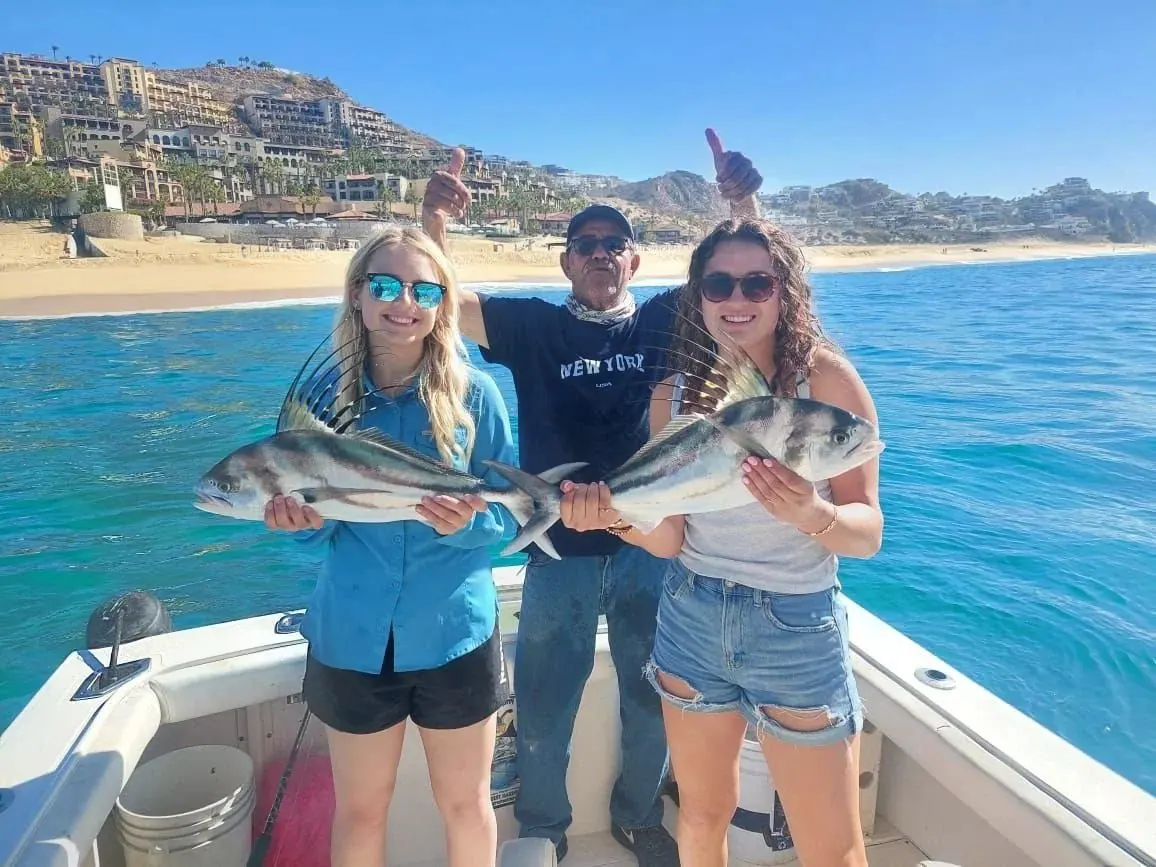 Roosterfish close to shore · Top Anglers guests in Cabo San Lucas