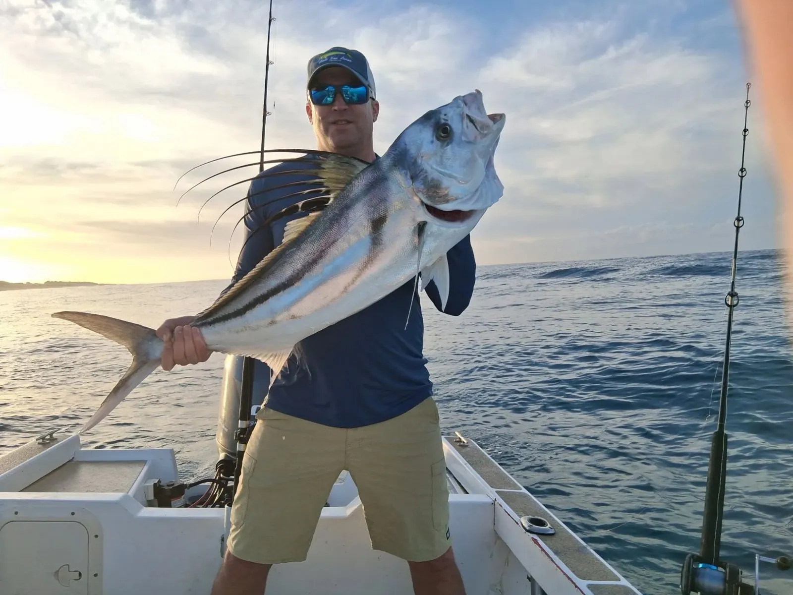 Roosterfish at golden hour · Top Anglers guests in Cabo San Lucas